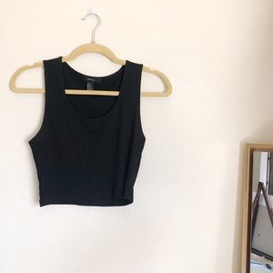 Cropped black tank